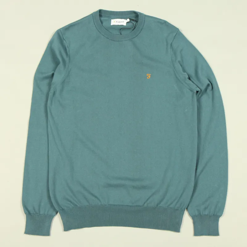 Farah Mullen Cotton Sweater - Ocean